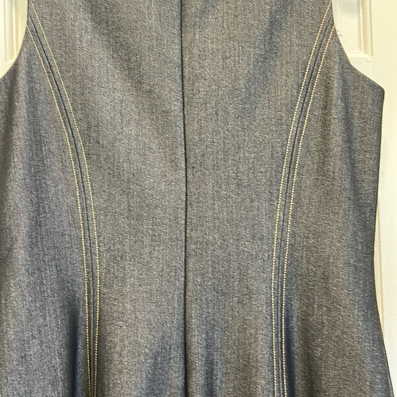 Cache Contour Collection Midi Sleeveless Dress Look of Gray Denim sz.12 - Picture 8 of 8